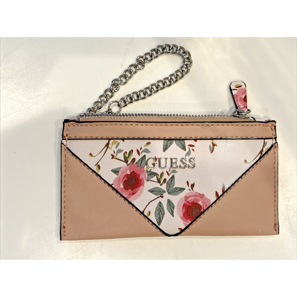 GUESS Floral Pattern Chain Pouch Long Wallet - Picture 11 of 16